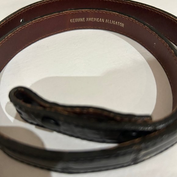 Barry Kieselstein-Cord Genuine Skinny Black Alligator Skin Belt Size 1 - Picture 4 of 7